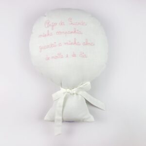 Almofada Balão com Oração Anjo da Guarda em Rosa