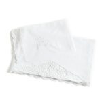 Lençol Flor Branca bordada para bebé