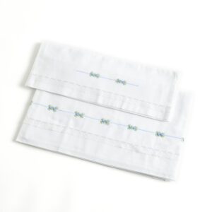 Lençol Folha Verde bordado à mão