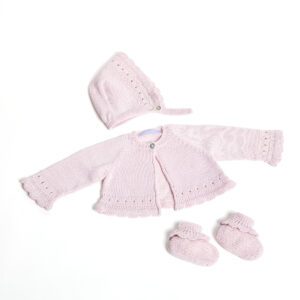 Conjunto de bolero Melodia Rosa para bebé
