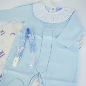 Babygrow com gola para Bebé em azul