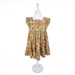 Vestido para Menina Florido Laranja