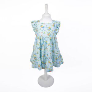 Vestido Infantil com Laços Azul